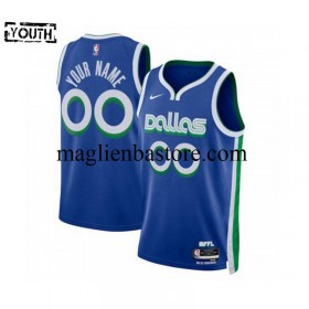 Maglia NBA Dallas Mavericks Personalizzate Nike City Edition 2022-2023 Blu Swingman - Bambino